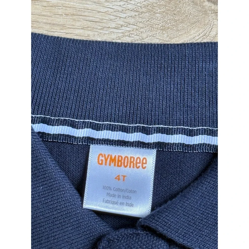 NWT Boys Kids Gymboree playproof uniforms nanotex short sleeve navy polo size 4T